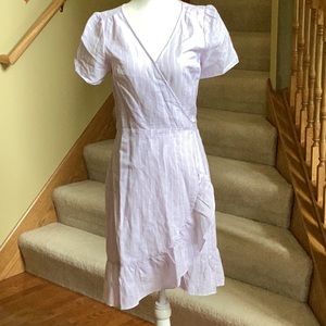 NWT Gap Lilac Striped Wrap Dress